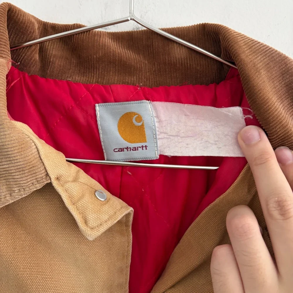 Carhartt Vintage Chore Coat Blanket Lined Duck Canvas Brown Tan Jacket